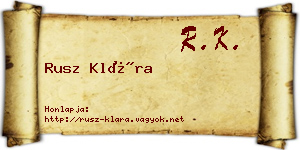 Rusz Klára névjegykártya