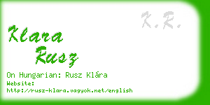 klara rusz business card